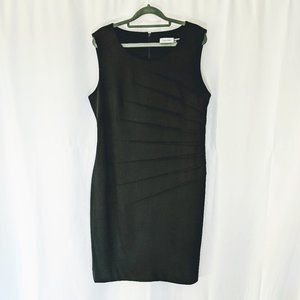 LBD Calvin Klein Black Form Fitting Sunburst Dress